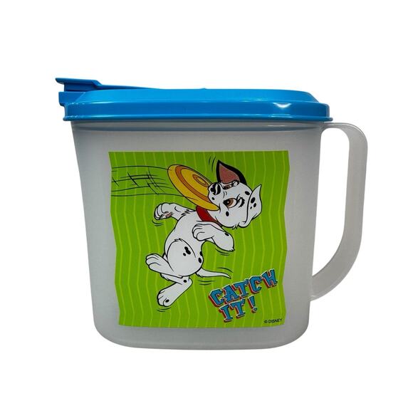 VTG Tupperware Water Pitcher Flip Top Lid Disney 101 Dalmatians 1 Quart 1990s NW - Picture 1 of 11